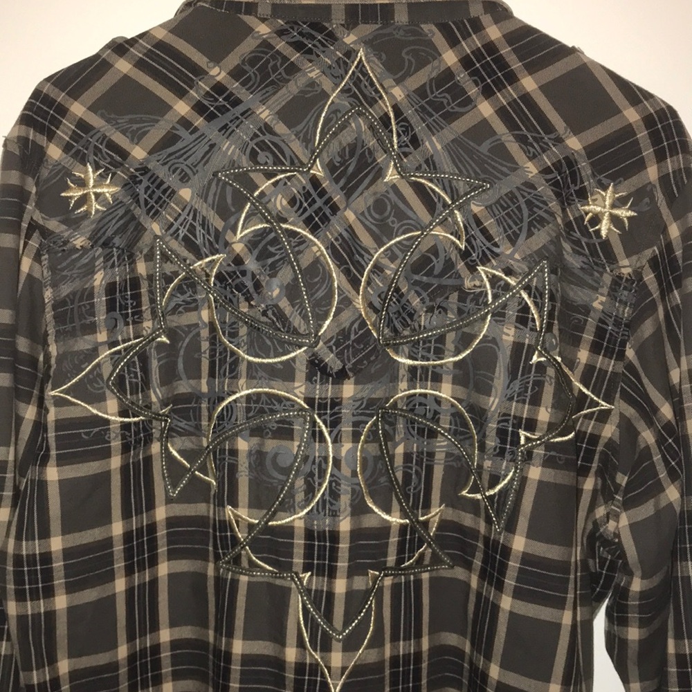 MONARCHY bottom down Men’s Plaid Shirt Size L